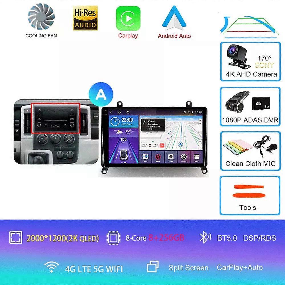 トヨタハイエースH300 VI 6 Granace I 1 2019 - 2022マルチメディアビデオプレーヤーナビゲーションGPS Android 14 2 Din DVDのカーラジオ