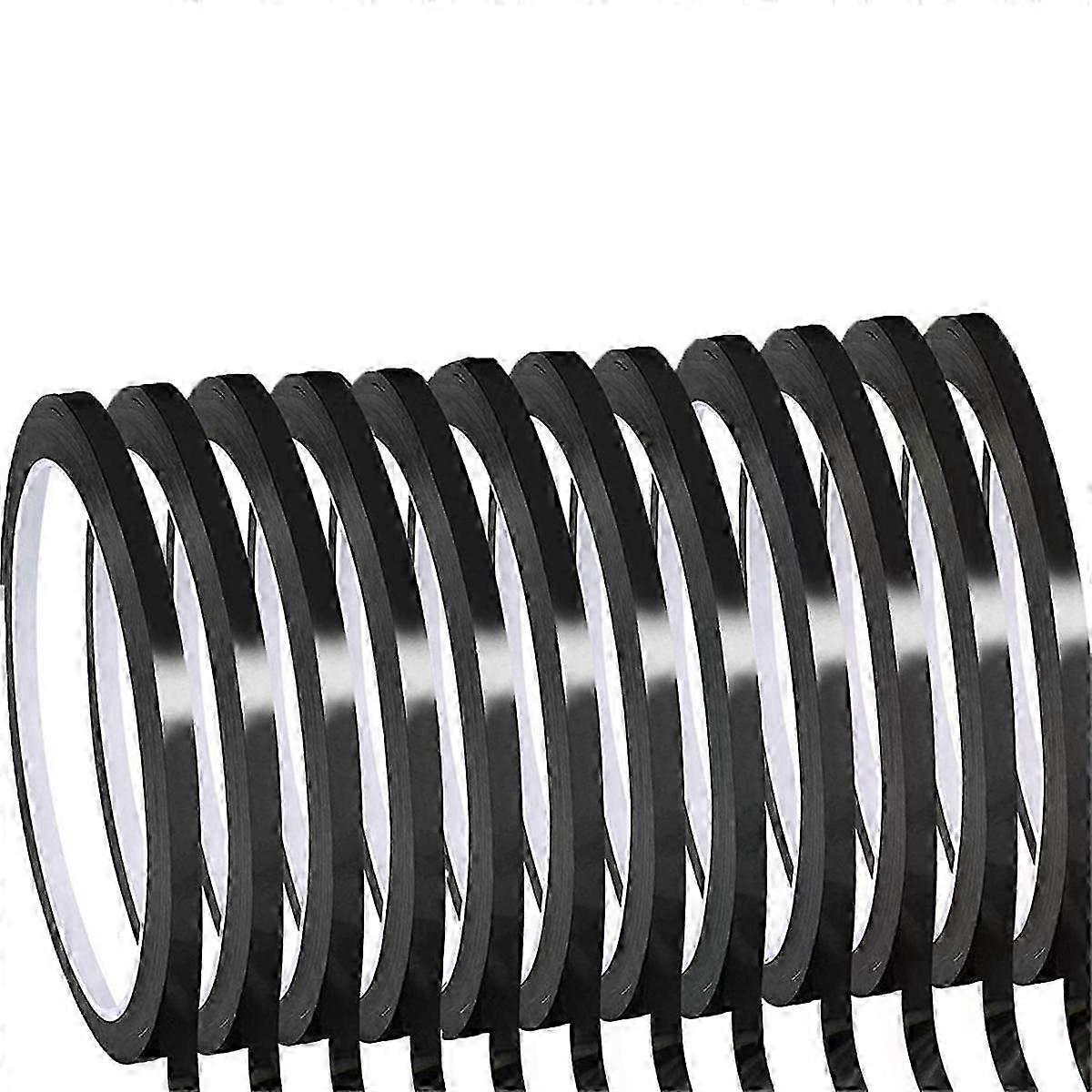 ホワイトボードピンストライプテープ 12 ロール 1/8 インチ薄型ホワイトボードドライ消去ライングリッディングテープ(ブラック)