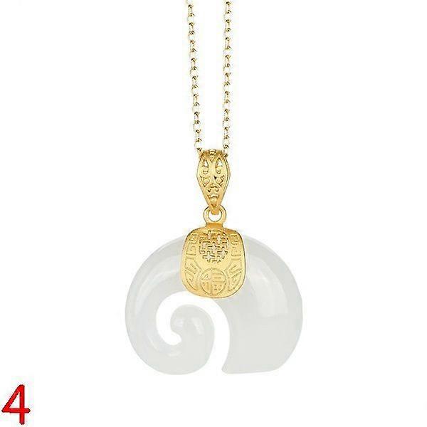 Elephant pendant necklace lady white