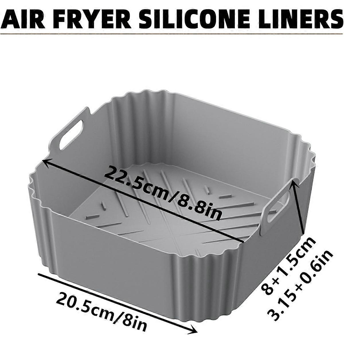 2PCS Silicone Air Fryer Liners for Air Fryer Pro XL AF141 AF140 AF181 Square Air Fryer Liners Reusa