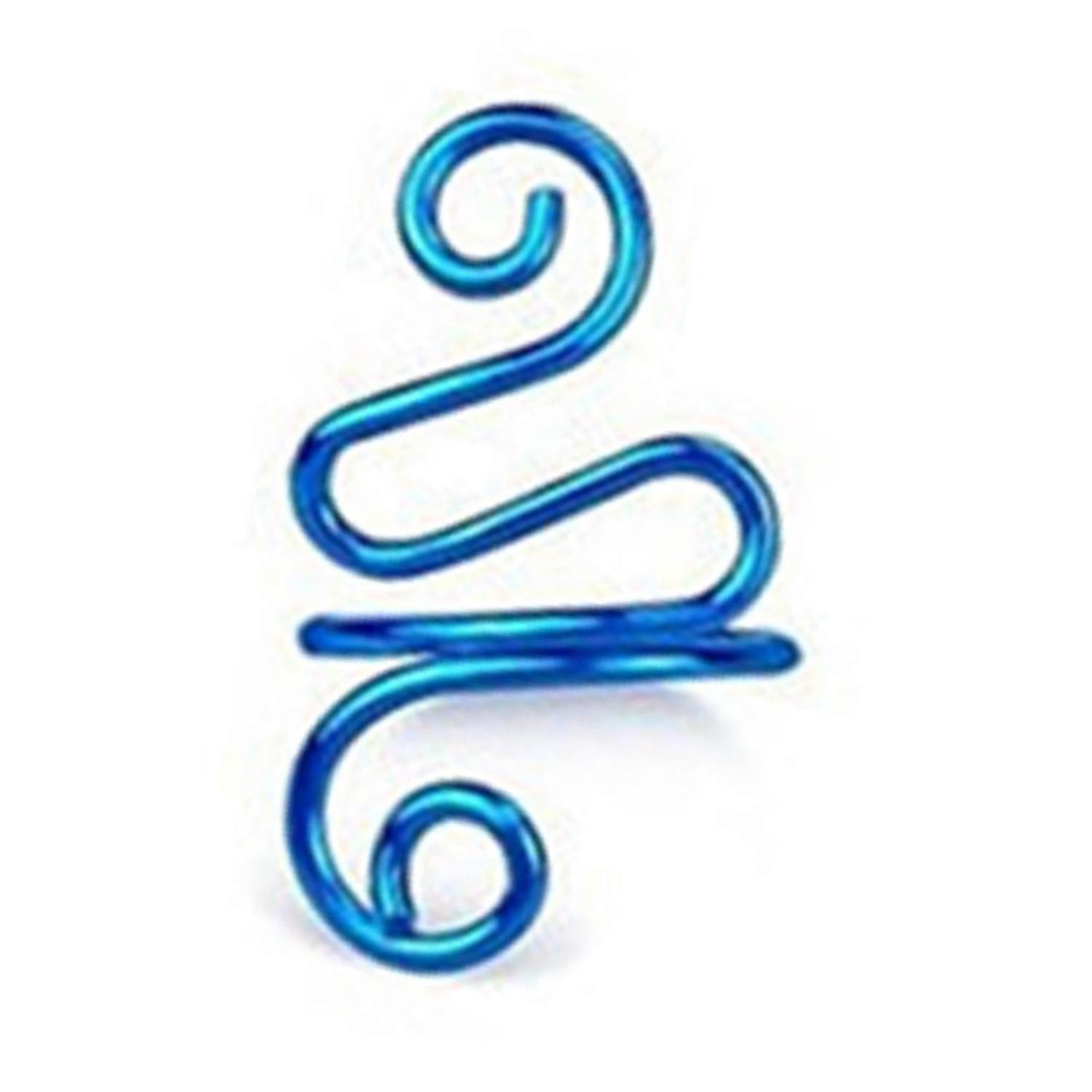 Crochet Tension Ring Alloy Adjustable Bendable Yarn Tension Control Ring for DIY Light Blue