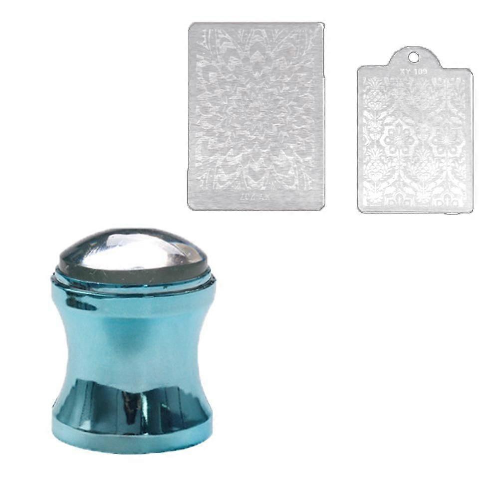 Nail Silicone Stamp Electroplating Large-(04 Electroplating Lake Blue)make up