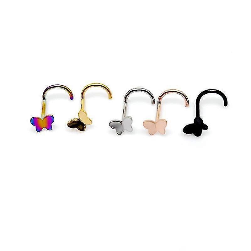 50 pieces of stainless steel nose stud jewelry Europe and the United States nose stud 5 word pole bu