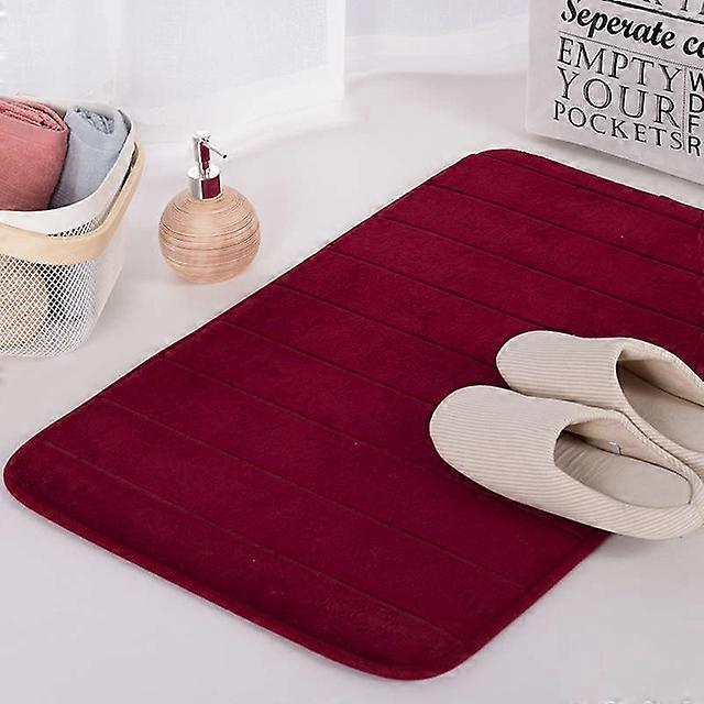 Skridsikker vandabsorberende tæppe badeværelsesmåtte Shaggy Memory Foam køkkendør gulvmåtte 40x60cm
