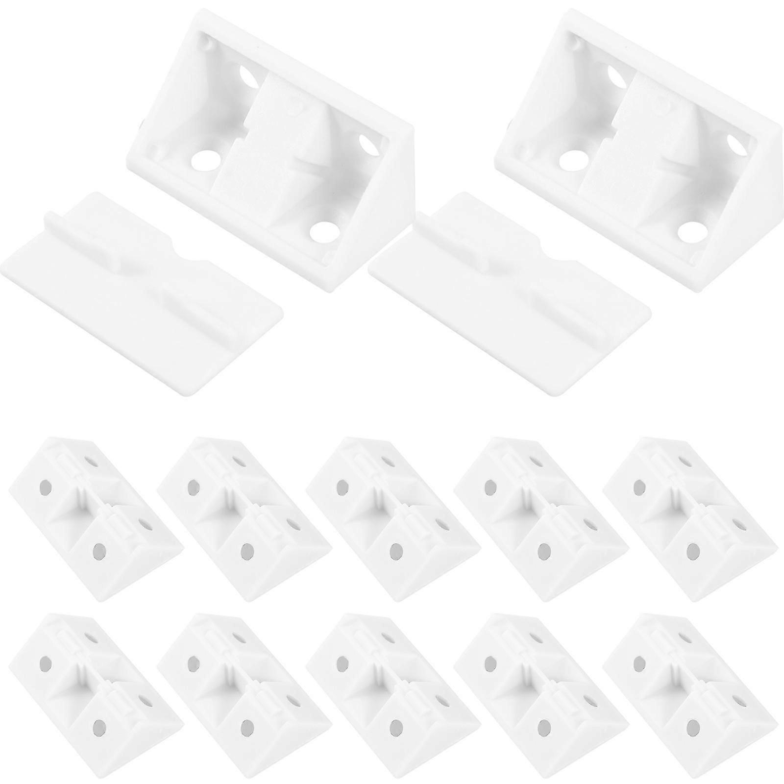 20Pcs Angle Brackets Plastic Corner Code Cabinet Supports Hanging Corner Brackets