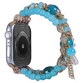 Boho Beaded Bracelet Compatible Apple Watch Bands 45mm iWatch Series 7/8 , Handmade Multilayer Pearl Elastic Stretch Strap Wrist