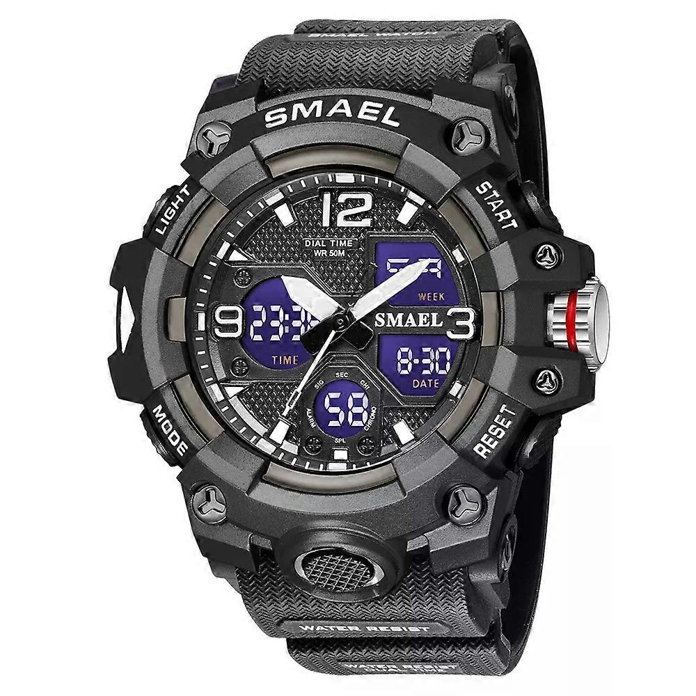 Sport Watch Military Watch For Men Alarm Clock Stopwatch Led Digital Back Light Dual Time Display 8008 Men'S Watches Waterproof