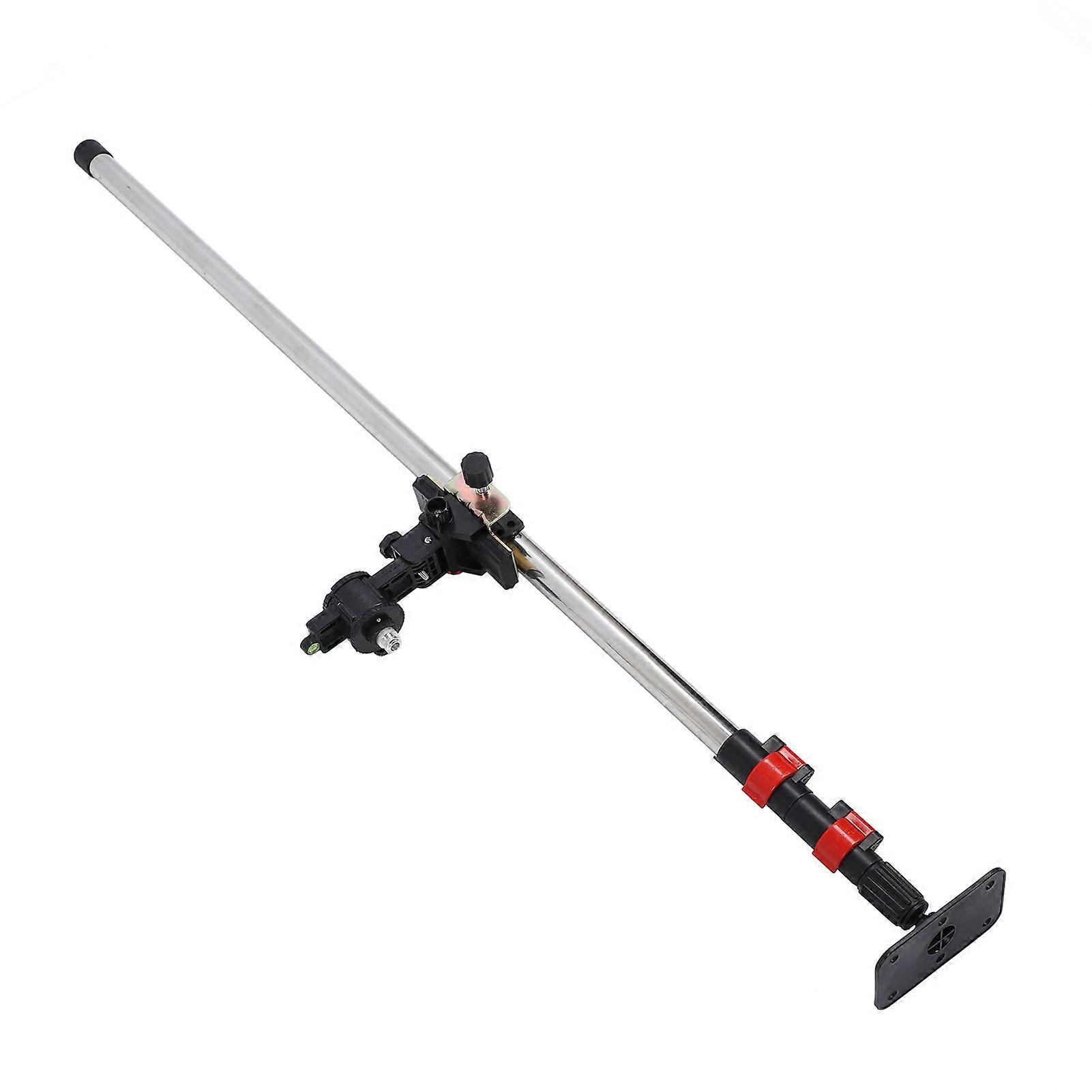 9.84FT Level Telescopic Pole Extendable Stainless Steel Laser Leveler Mounting Pole with Stabilizer and Top Plate 