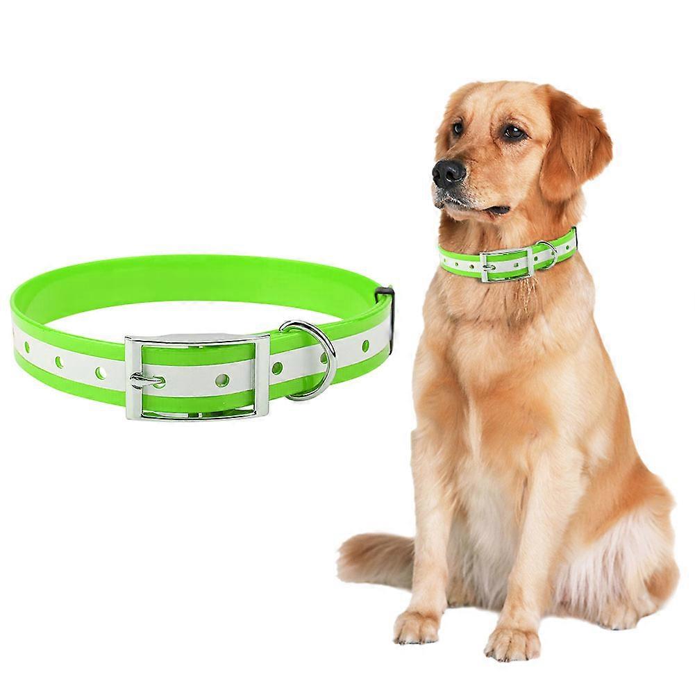 Dog Collar Glow In The Dark LED Lighted For Pets Adjustable Nylon Collar With Reflective Strips