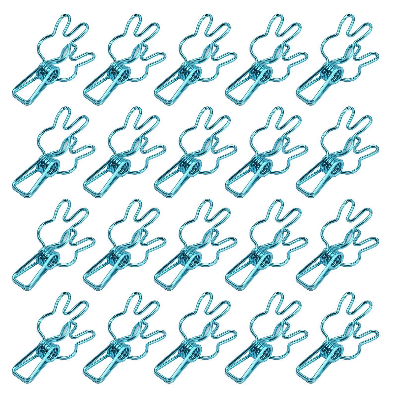 20 Pcs Clips Multipurpose Multifunction Electroplating Hollow Metal Binder Strong Spring Clip