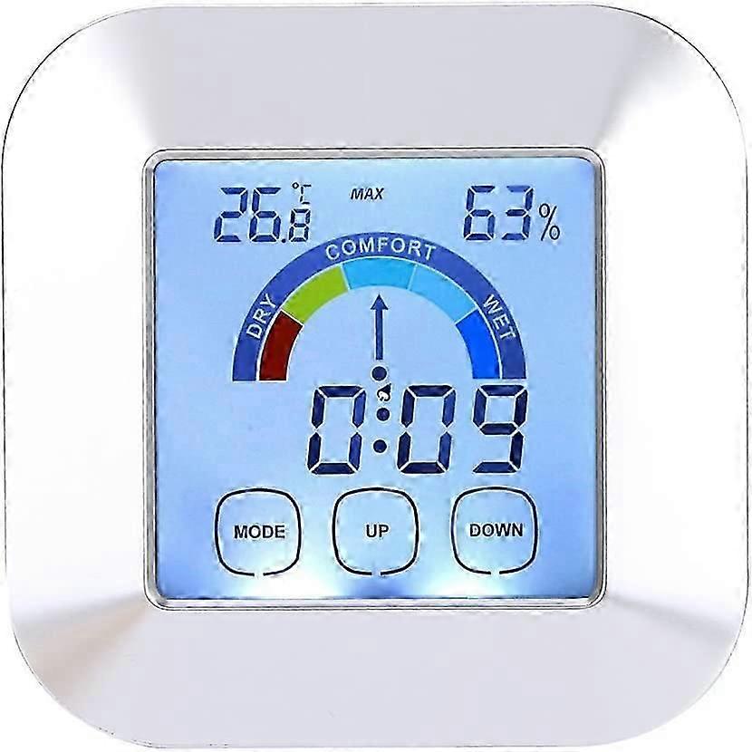 Indoor Thermometer Wireless Moisture Meter Temperature with Touch Screen and Magnetic Back