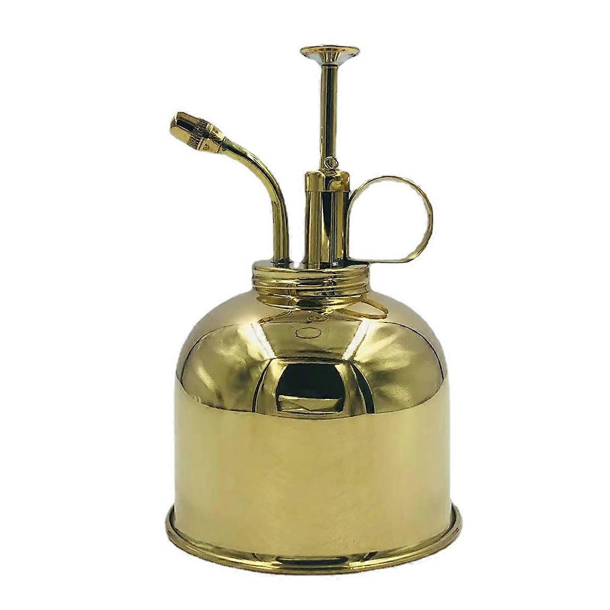 300mlレトロ真鍮じょうろビンテージ銅金属園芸花植物成長クラフトガーデンポットツールメインスプレー灌漑装置(ゴールド)