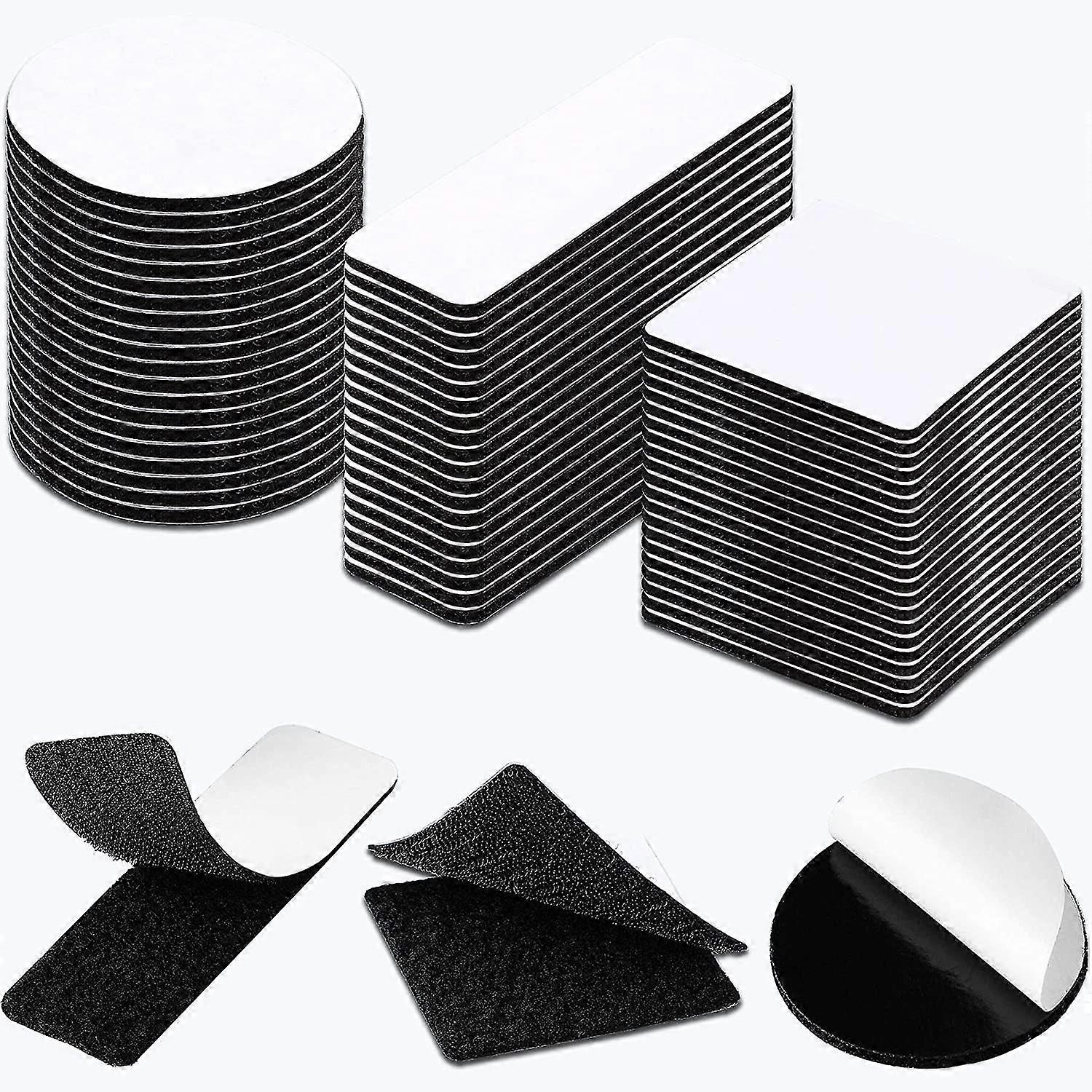 Professional Self Adhesive Hook and Loop Sticky Back Fastener, Double-Sided Fasten Interlocking Tape 60 Pcs