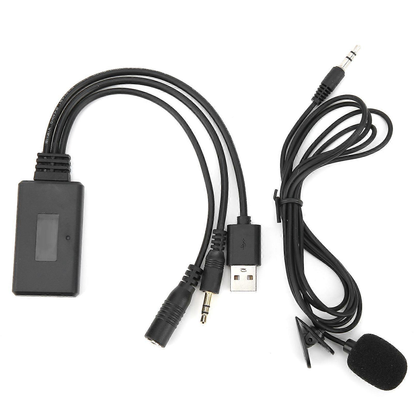 Bluetooth 5.0 AUX Cable Adapter with Microphone Hands-free Call Replacement for Ford Focus/Mondeo