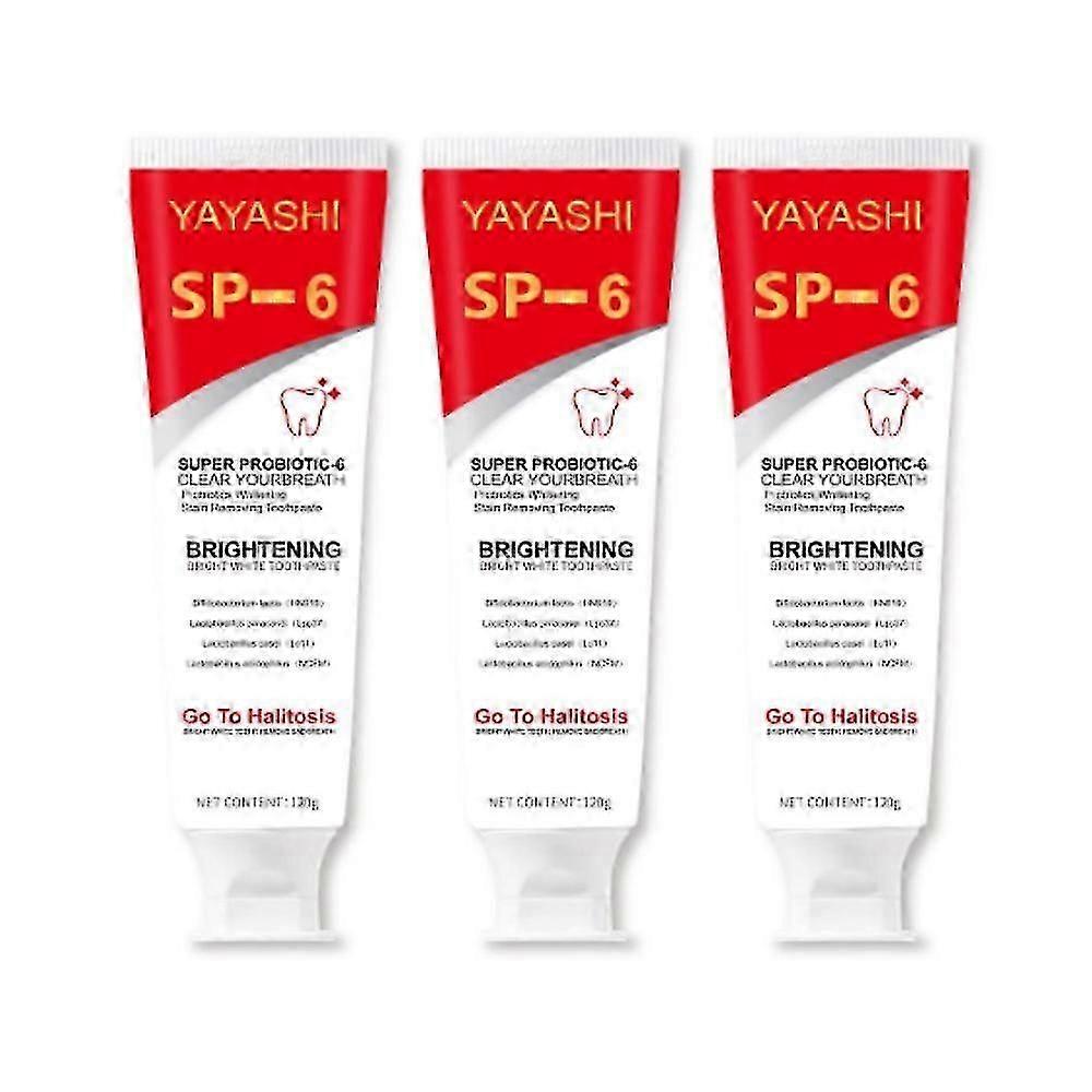 3x SP-6 Probiotic Whitening Toothpaste Brightening & Stain Removing SP4 Fresh Breath Enzyme Toothpaste Whitening Teeth
