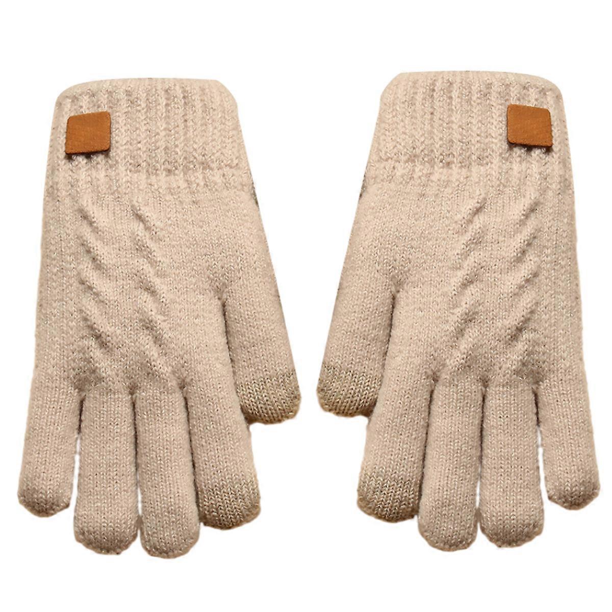 Women's Winter Touch Screen Gloves, Thick Warm Double Knit Gloves