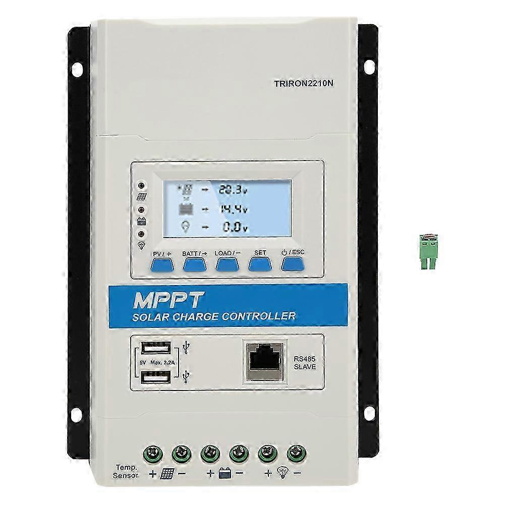 MPPT Solar Charge Controller 12v 24V Intelligent Regulator Module Display Standard 2+USB COM Slave(TRIRON2210n 20A )
