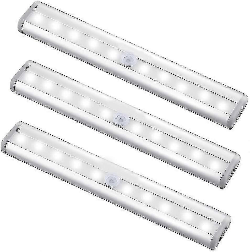 Wireless Motion Sensor Light Bar for Wardrobe 10 LED, 3 Pack