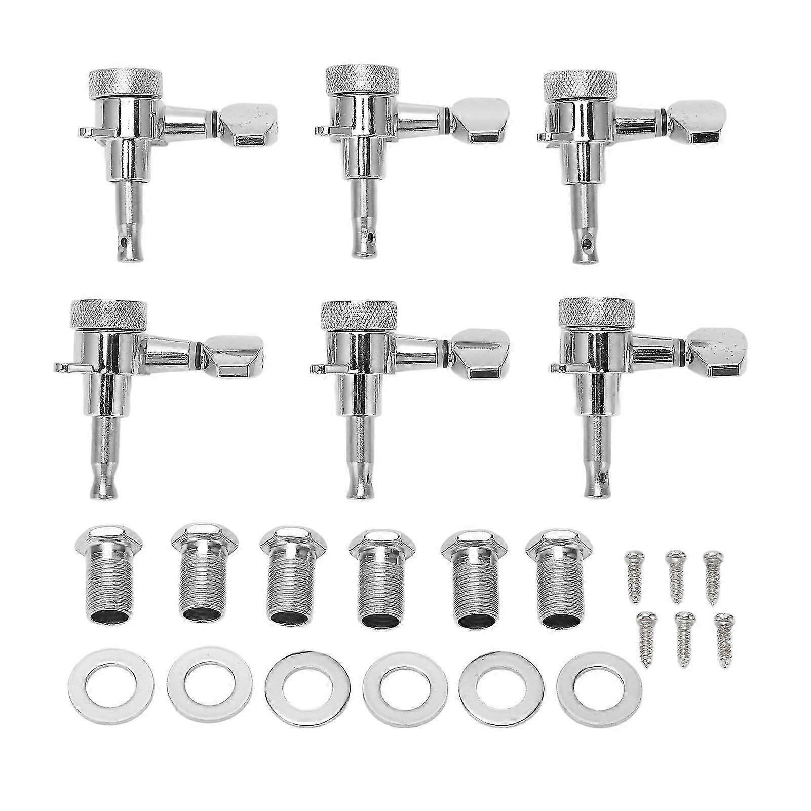 6 Set Tuning Pegs Elektrische Gitarre Mechaniken Tuner Teile Zubehör 1:18 Versiegelt Locking 6R