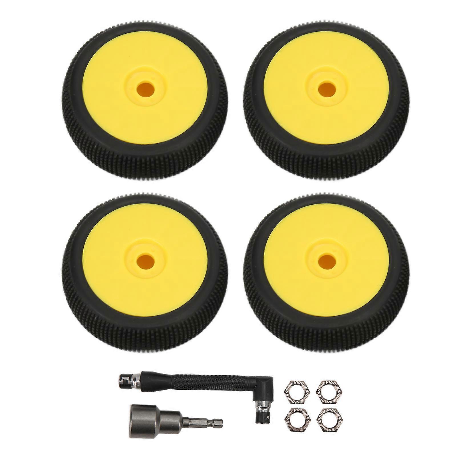 4pcs RC Front Rear Tires and Wheels with 17mm Hex for 1/8 RC Off Road Car Upgrade Parts