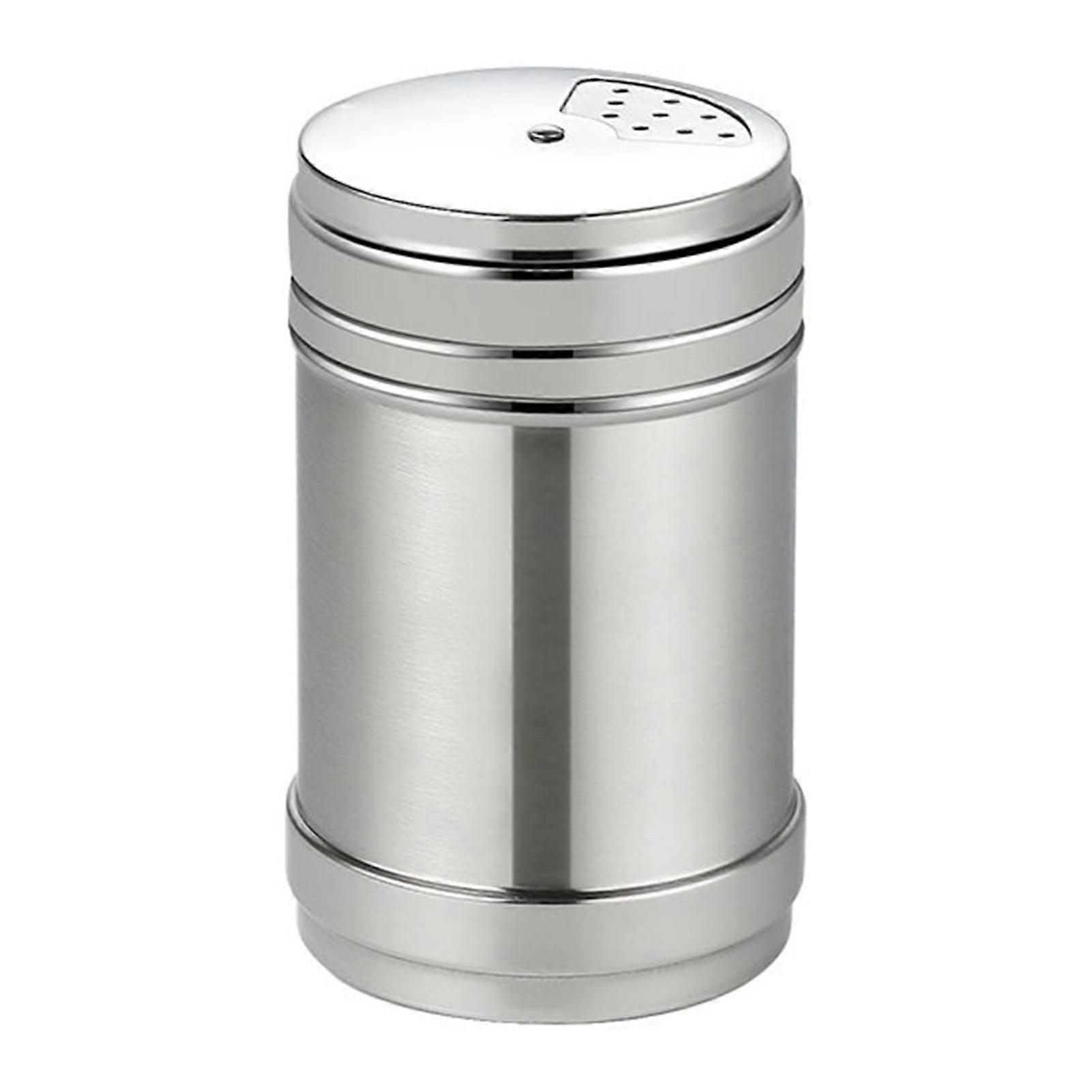 Stainless Steel Spice Jar Manual Rotating Multihole Easy to Clean Seasoning Bottle for Salt Sugar Pepper Large