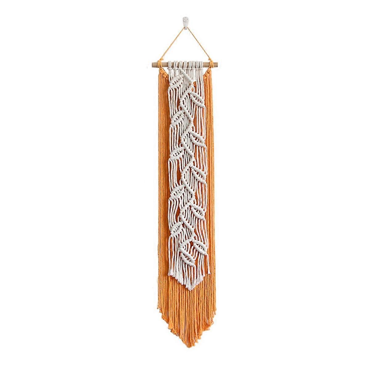 Nordic Leaf Woven Macrame Tapestry Hanging Boho Garden Tassel Wall Hanging Living Room Bedroom Home