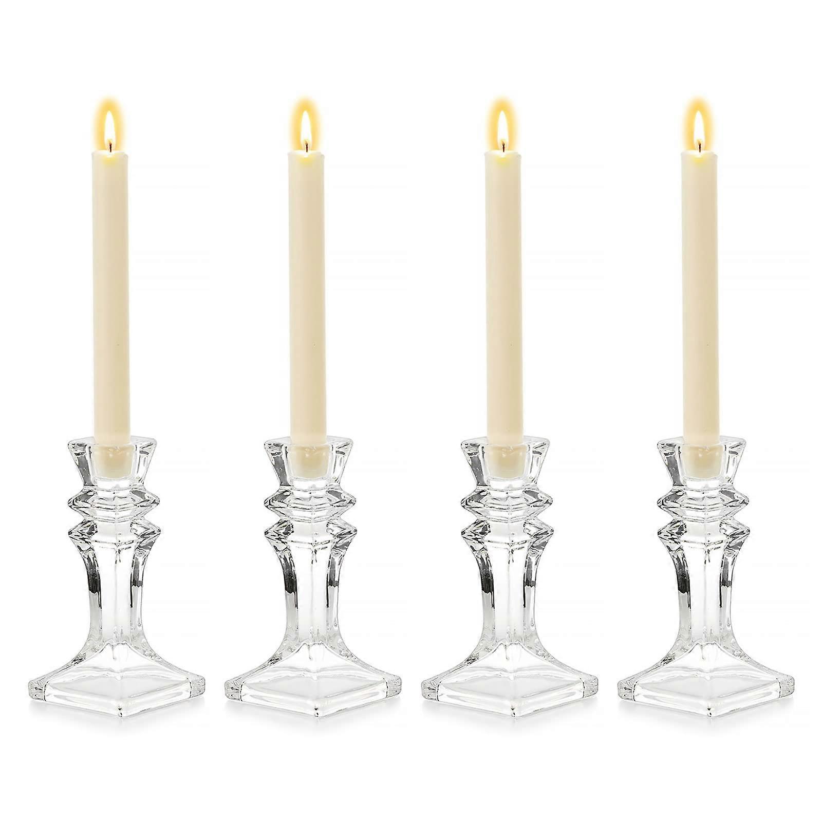 Candlestick 4-Pack Clear 6.6 Inch Wedding Party Centerpiece
