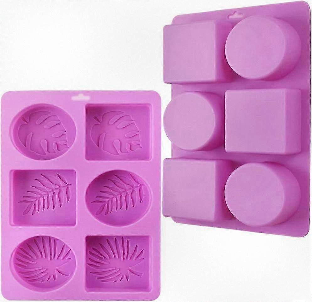 Leaf-Patterned Rectangular & Oval Silicone Soap Molds, 2-Piece Set for Handmade Soap Crafting