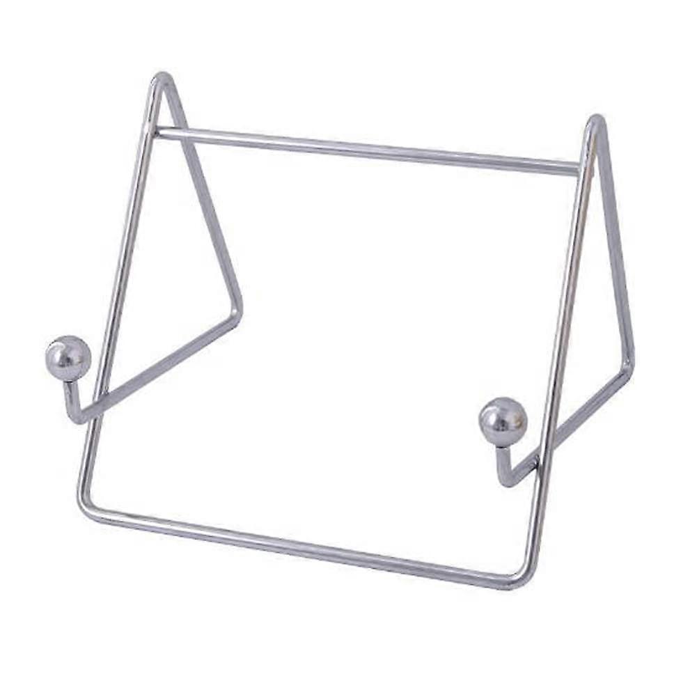 Sturdy Metal Cookbook Stand for Kitchen Counter - Adjustable Recipe & Tablet Holder, Non-Slip Design, Silver Finish