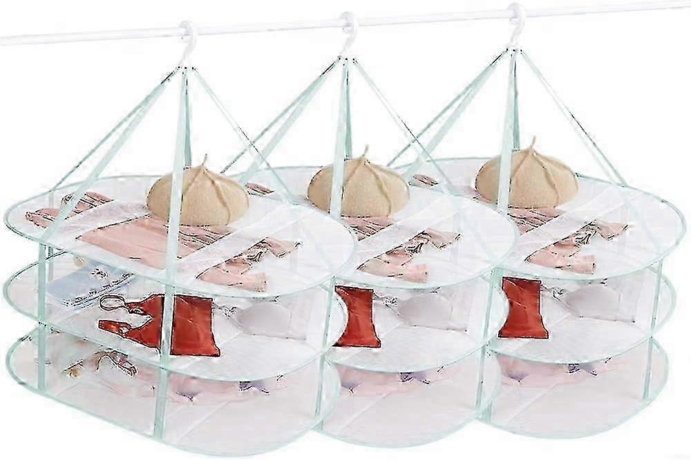 3Pcs Green Foldable Laundry Net 78x61x80cm