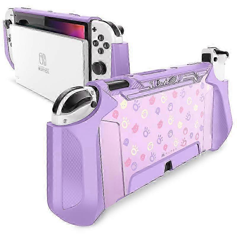 For Nintendo Switch OLED Case 2021 MUMBA Blade Series Dockable TPU Grip Protective Cover Compatible with Joy-Con Controller