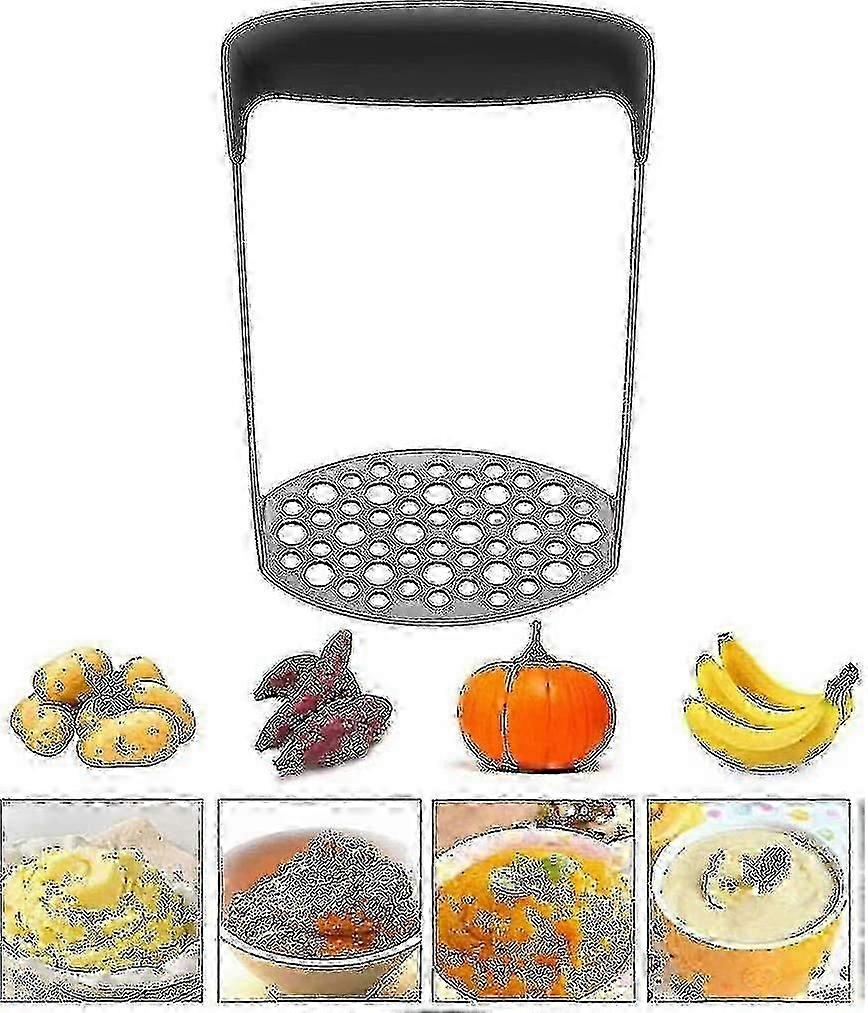 Patates Ezici, Yumuşak Saplı Paslanmaz Çelik Masher Ricer, Patates Püresi, Sebze ve Meyve Yapmak İçin Ağır Hizmet Tipi Gıda Presi
