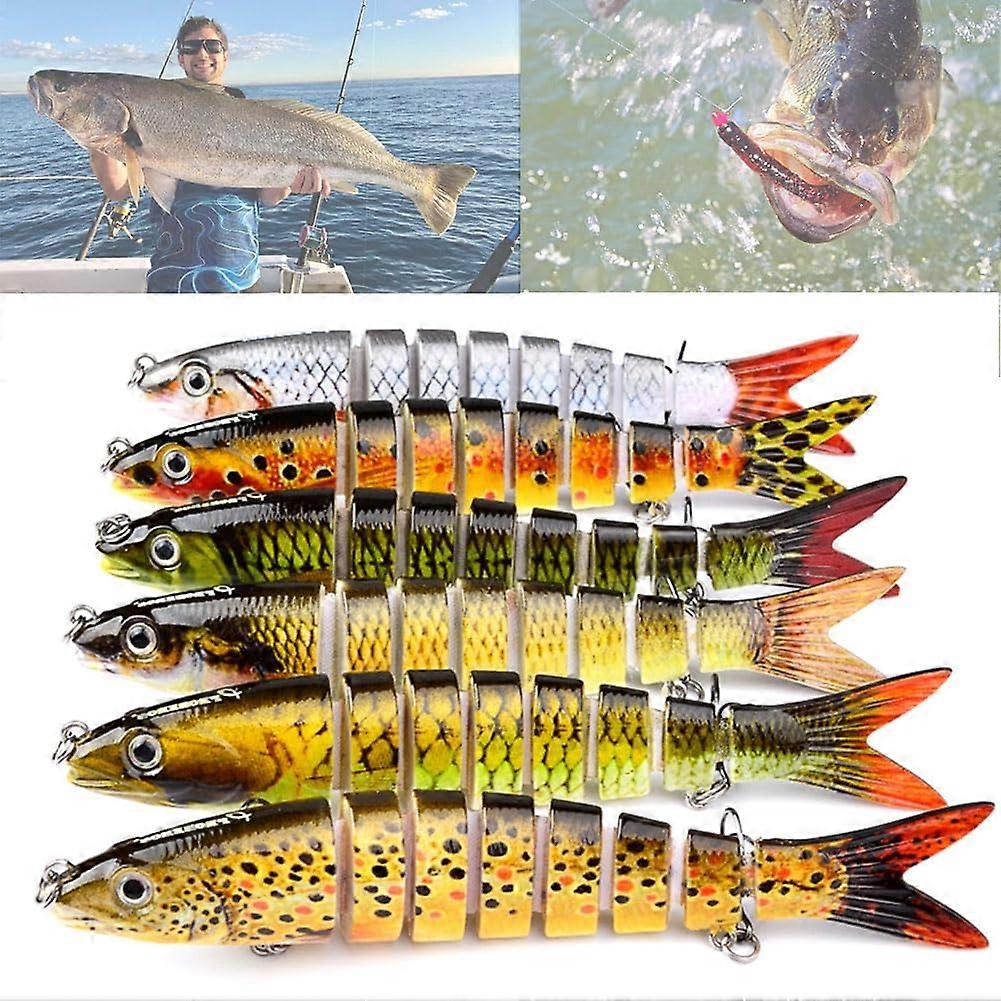 Lazy Lures, Bionic Swimming Bait, Fishing Lures Multi Jointed Fish Lures Kits, Fisherman Gifts(6PCSB)