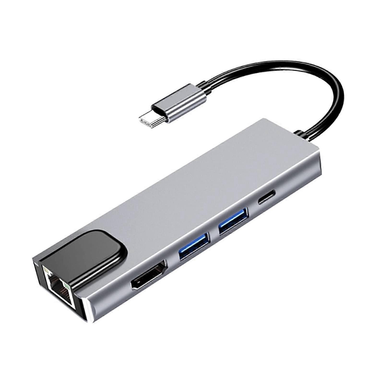 USB Hub 5-Port USB 3.0 Adapter with 4K HDMI for Laptop and Desktop H052 High Speed Transmission