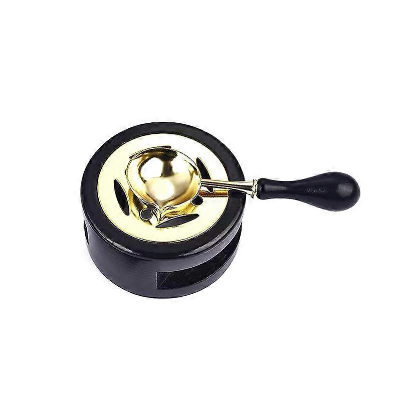 2pcs Wax Seal Set Wood Wax Melting Lacquer Furnace With Spoon Wax Bead Melting Heater Wax Pot Heater For Stamp Craft