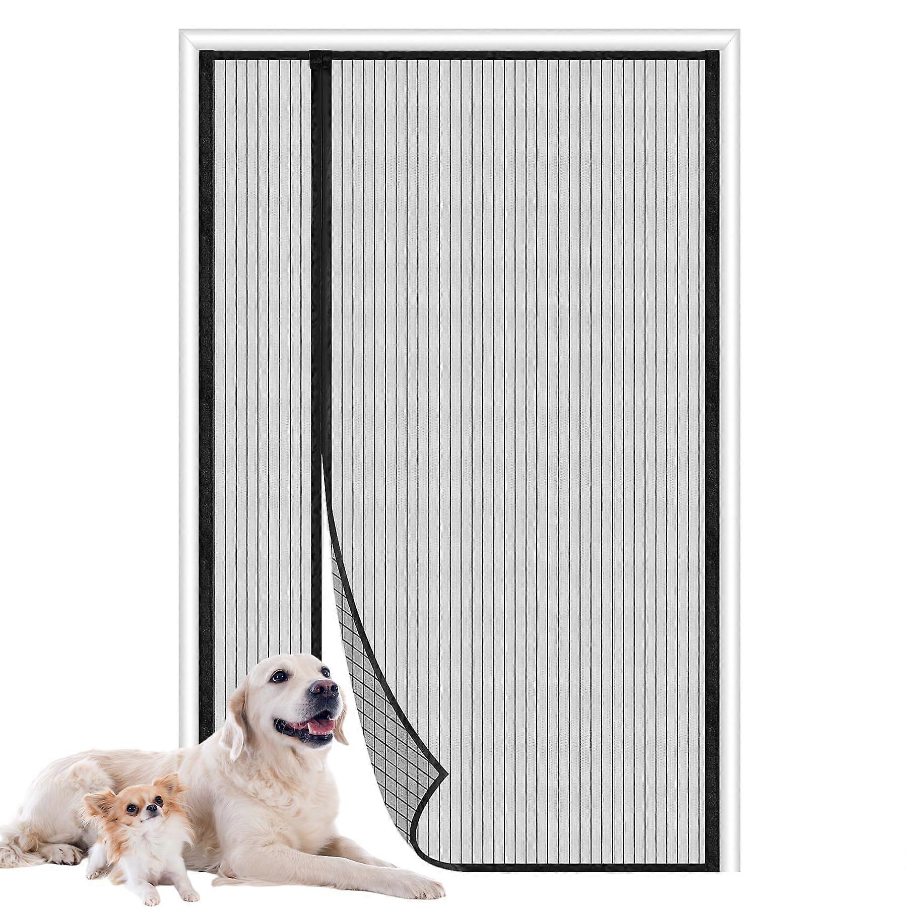 Magnetic Screen Door Reversible Left Or Right Opening Magnetic Closure Privacy Mesh Fits 72x80 Screen 74x81