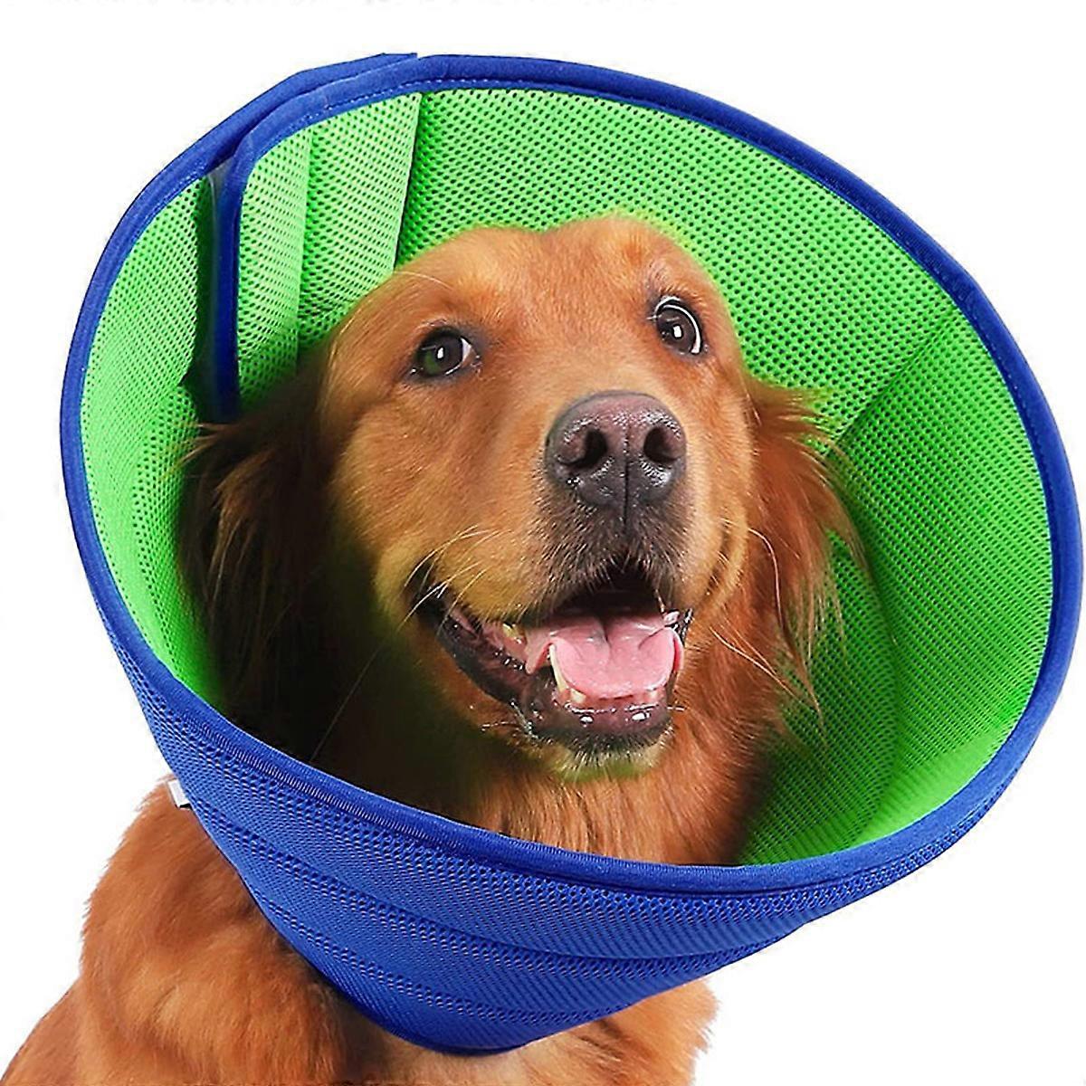 Soft dog cone after surgery, adjustable breathable dog cone collar, soft dog cone for large and medium-sized puppies, protecting pets from licking