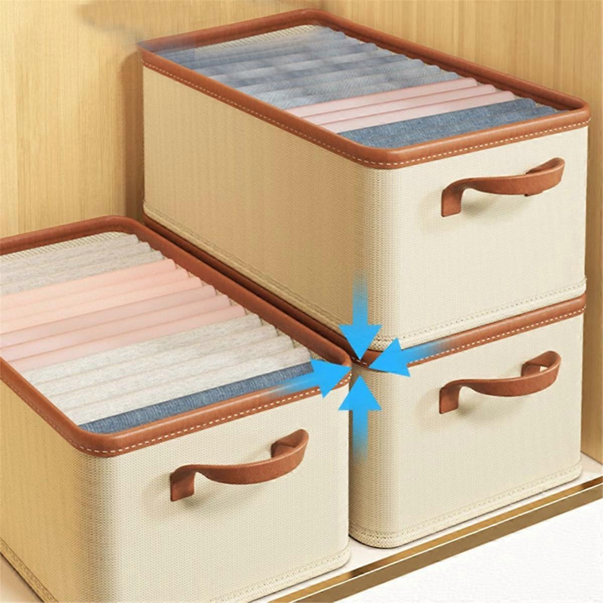 Clothing Storage Bins for Closet with PU Handles, 25L