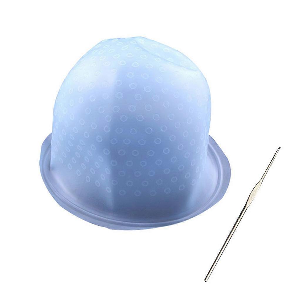 Reusable Silicone Dye Hat Cap for Hair Color Highlighting Hairdressing with Needle