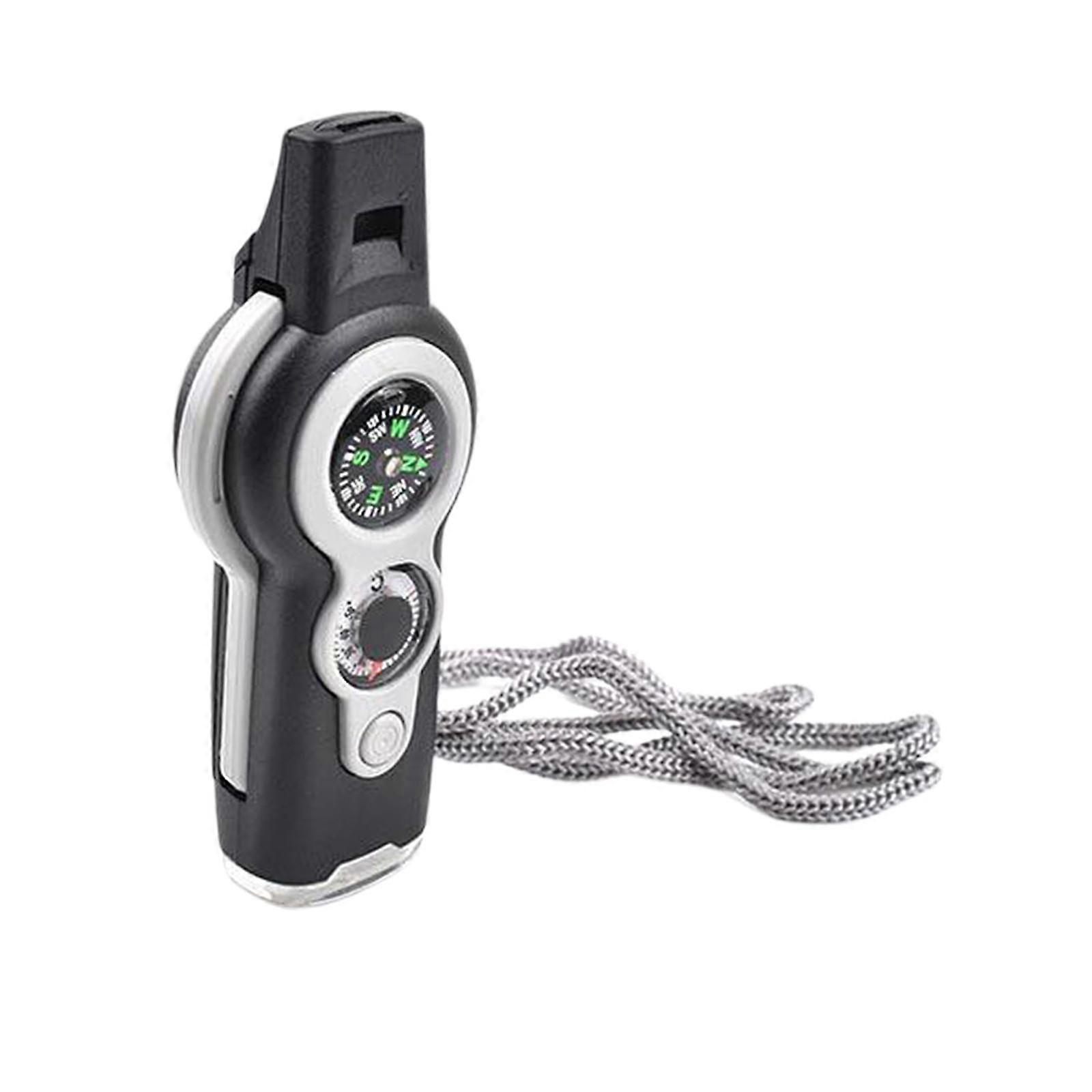 Emergency Whistle,7-in-1 Tool, Survival Flashlight Mirror with Storage,Hiking