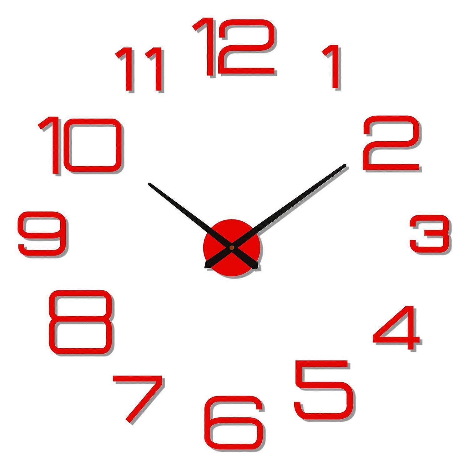 DIY wall clock sticker Modern frameless 3D Roman numerals design creative home decor