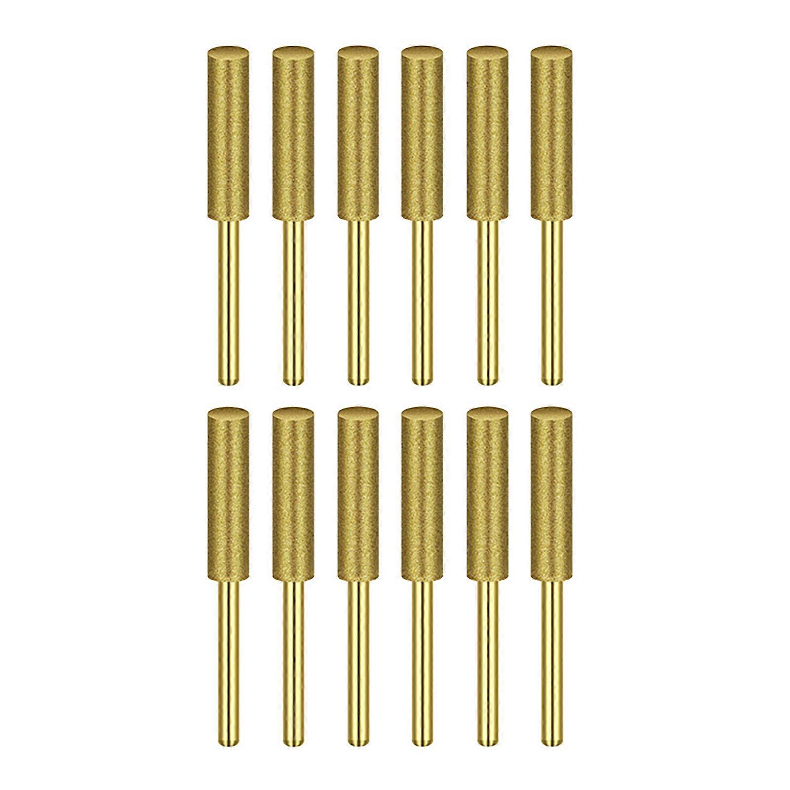12pcs Diamond Chainsaw Chain File Set 4mm 4.8mm 5.5mm Chainsaw Sharpener Files Chain Saw Sharpening Carving Grinding Power Tools