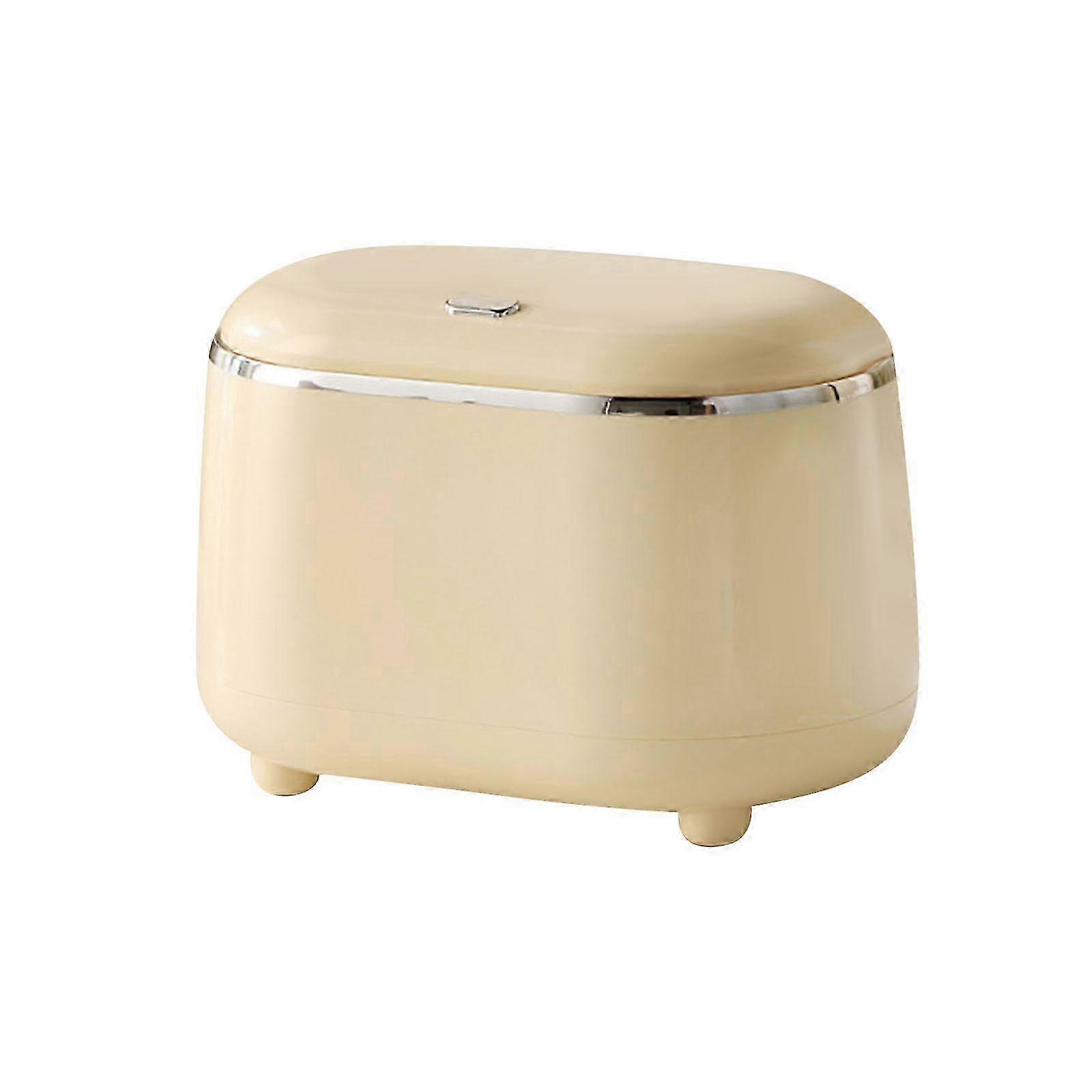 Mini Desktop Trash Can with Lid, Non-Slip Base & Removable Inner Bin for Home, Office, Kitchen Countertop