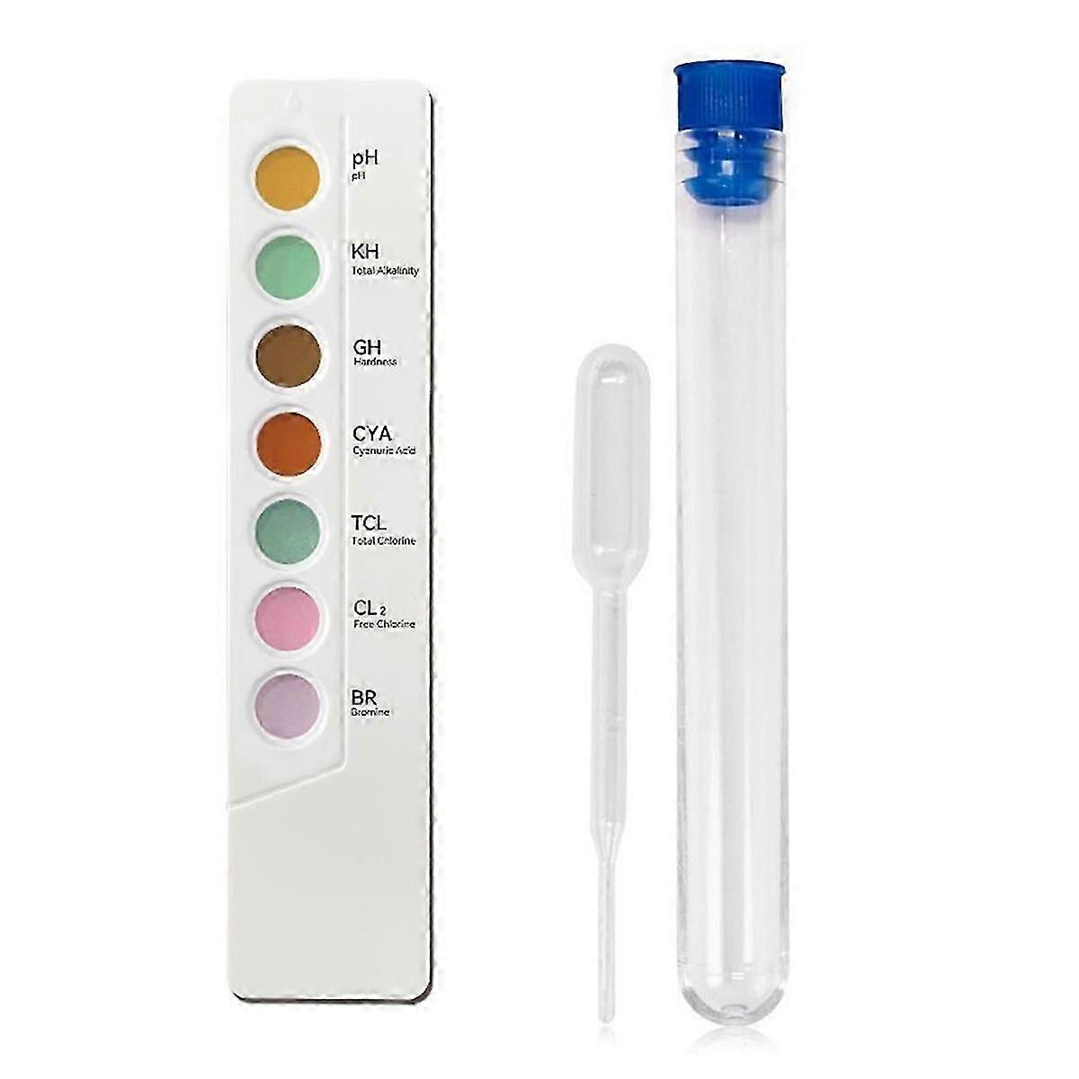 Comprehensive 7-in-1 Pool Water Test Kit Including pH GH CYA and Chlorine Levels with Precision PH Meter for Swimming Pool Maintenance