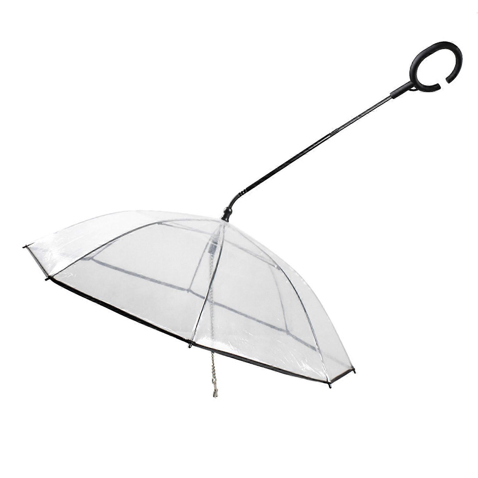Umbrella for Pet with Leash Rain Snow Proof Walking Long Handle for Having Fun on Rainy Days with Your Small Dog