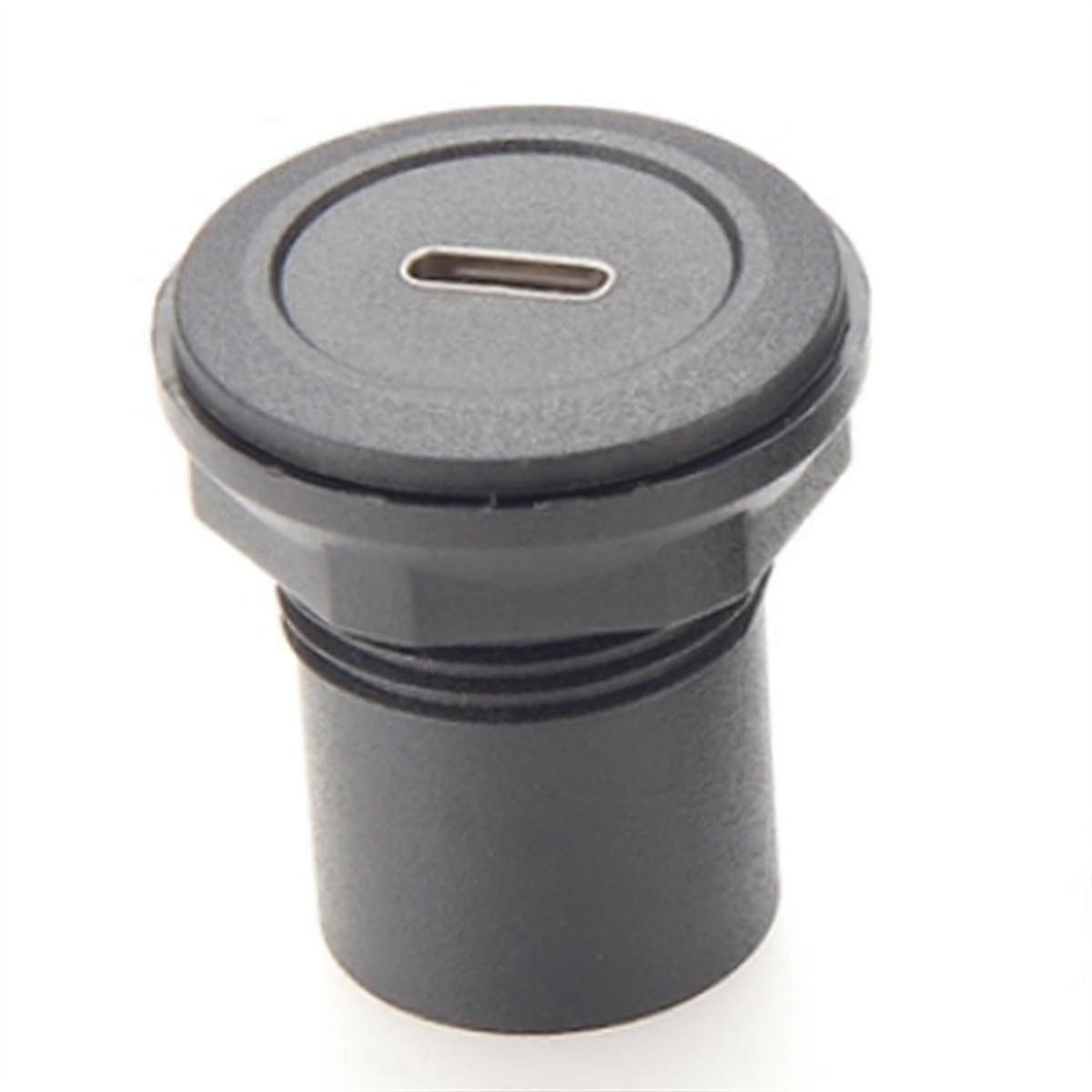 22mm USB Connector USB C Jack to USB C Jack Round Panel Mount Adapter USB 3.1 Panel Threaded Mount Coupler Converter