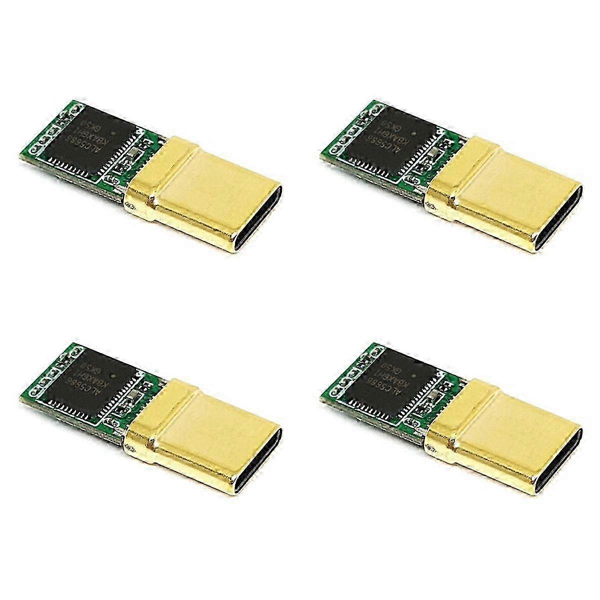 4x USB-C mannelijke stekker, decoderchip ALC5686, vergulde 1U, 32-bits 384Khz-stekker, snellaadkabel