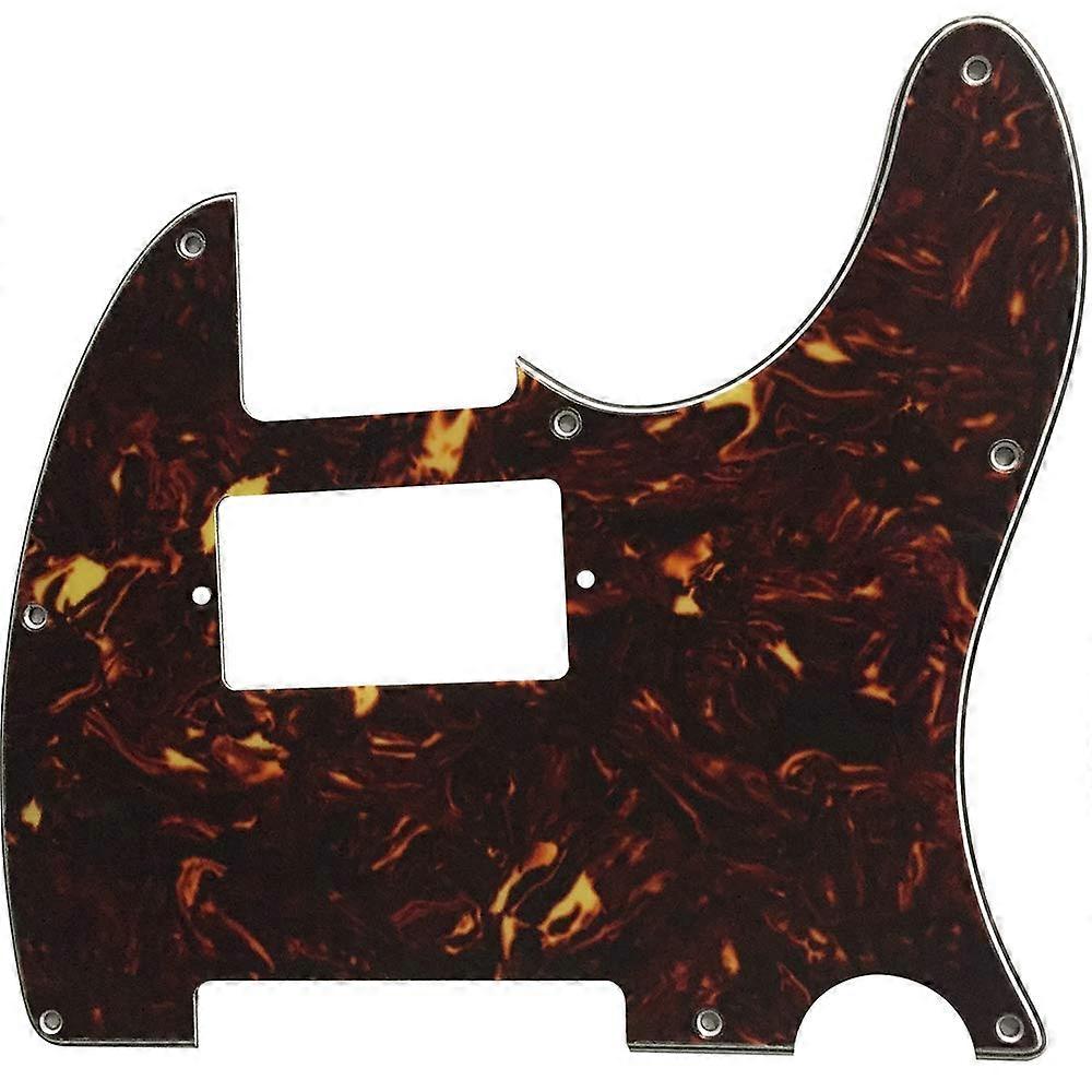 Custom 8-Hole Telecaster Humbucker Electric Guitar Pickguard, 4-Ply Brown Tortoise, Compatible with Tele Models