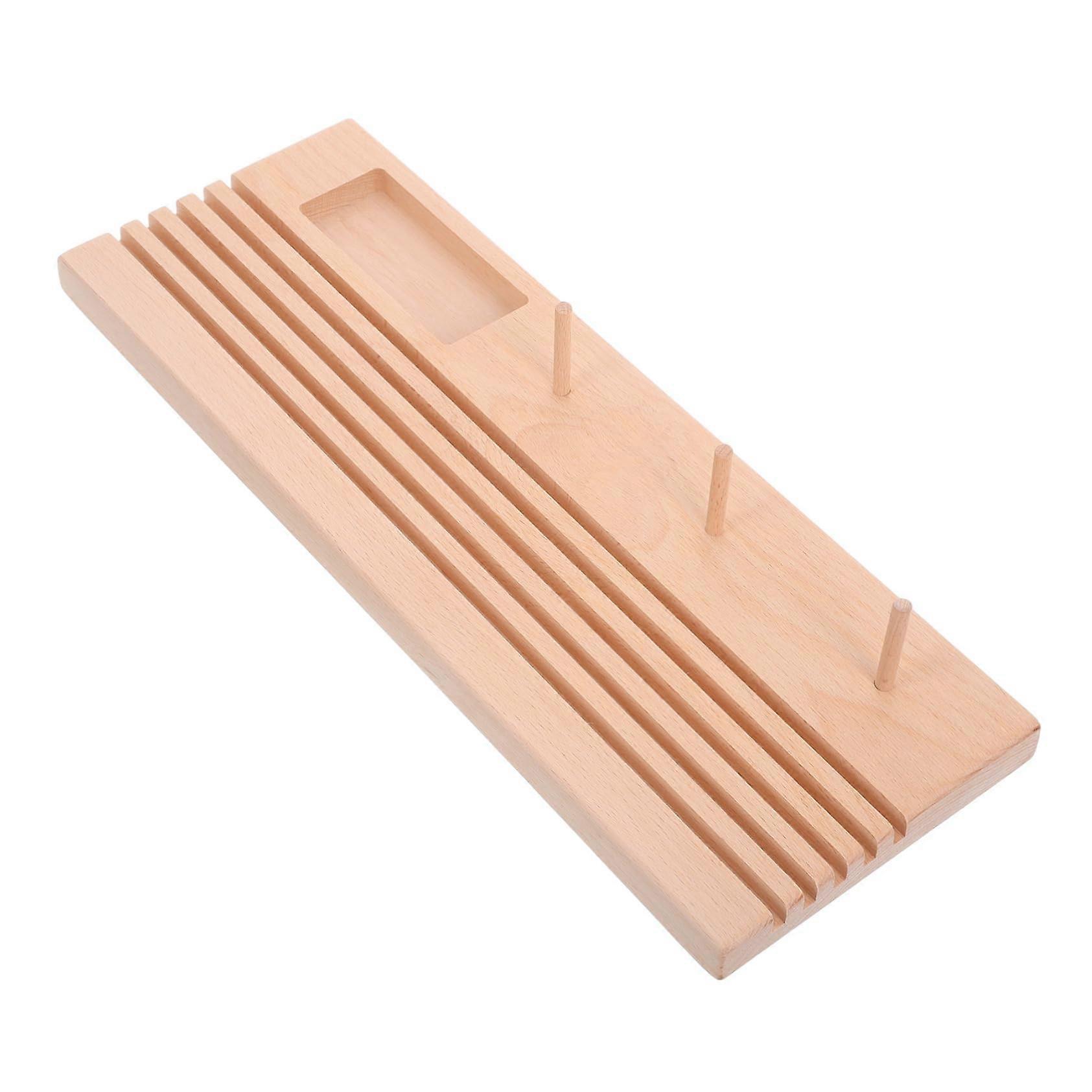 Beech Wooden Ruler Organizer for Quilting, Compact Spool Storage Holder, Ideal for Sewing Supplies and Crafting Tools