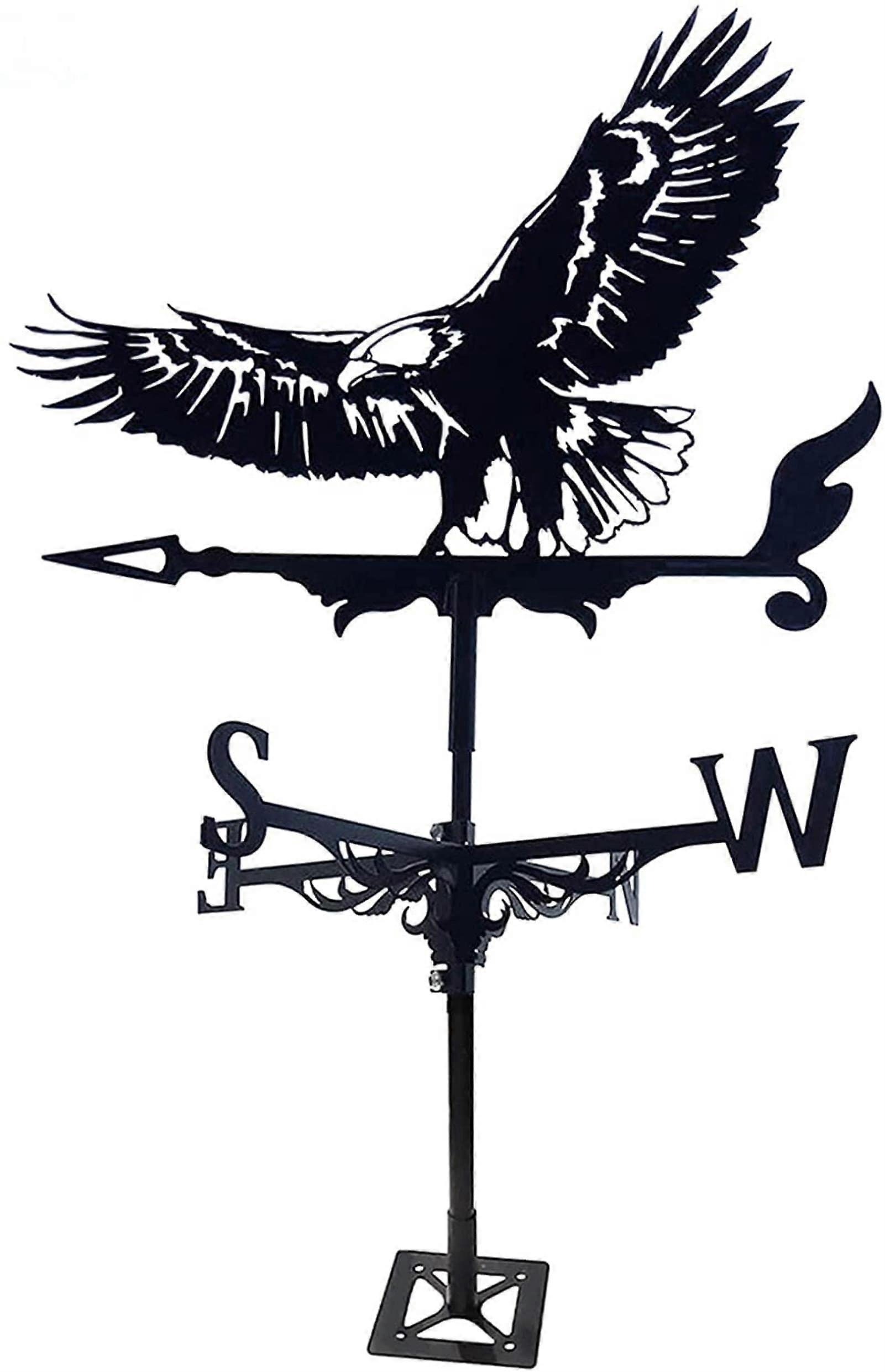 Weißkopfseeadler weather vane with roof mounting, wind direction indicator, stainless steel (style 2)